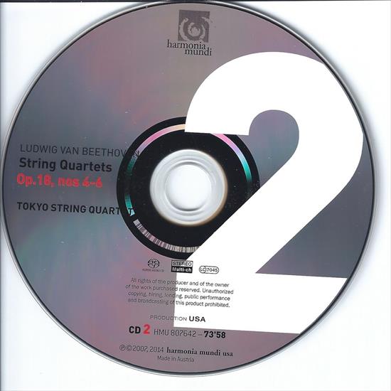 Tokyo String Quartet - Beethoven Co... - Tokyo SQ - Beethoven_Complete String Quartes_disc 2.jpg